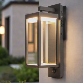 Outdoor Motion Sensor Light, Dusk to Dawn Outdoor Wall Lights,15 '' Black Exterior Lighting Fixtures Sconce, LED Waterproof Wall Lantern Lamps