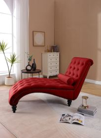 Classical Velvet Recliner Chair with Button Tufting & Silver Nailhead Trim - Vintage Style Lounge Armchair with Solid Wood Frame for Living Room