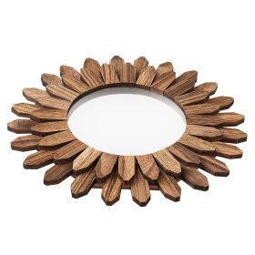 Wall Mirror Decorative, 12-inch Rustic Wood Wall Decor Mirror