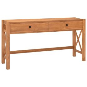 Desk Teak Teak Wood, Plywood 55.1 x 15.7 x 29.5 in Console Desk