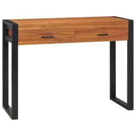 Desk Teak Teak Wood, Plywood 39.4 in x 15.7 in x 29.5 in Desk