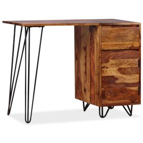 Writing Desk Honey Brown Solid Acacia Wood Medium Writing Desk
