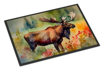 Moose Doormat Front Door Mat Indoor Outdoor Rugs for Entryway, Non Slip Washable Low Pile, 24H X 36W