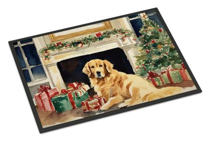 Golden Retriever Cozy Christmas Doormat Front Door Mat Indoor Outdoor Rugs for Entryway, Non Slip Washable Low Pile, 24H X 36W