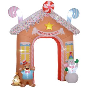 10FT Giant Inflatable Candy House Archway, Christmas Blow Up Arch with LED Lights for Indoor, Outdoor, Yard