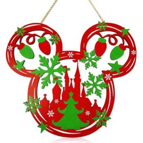 Christmas Hanging Wooden Sign, Rustic Holiday Wall Decor, Festive Christmas Decoration For Front Door, Entryway, Living Room & Home (Option: Multi)