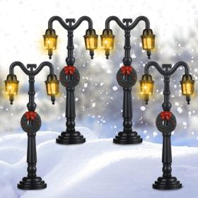 4 Pcs Christmas Miniature Village Lamp Post Light, Artsy (Option: Artsy)