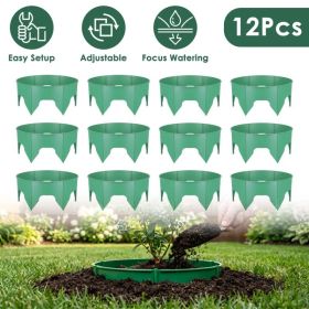 6/12-Pack Adjustable Plant Grow Rings with Hand Shovel, Snap-Together Interlocking PP Plant Surround Guard for Vegetables, Flowers, Shrubs Outdoo (Option: 12Pcs)