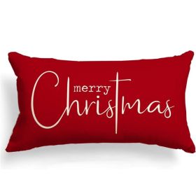 Christmas Pillow Covers Merry Christmas Throw Pillow Decorative Christmas Red Cotton Cloth Linen Cloth Pillow Cover Sofa Cover Decorative (Option: Red)
