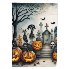 Pet Cemetery Spooky Halloween House Flag Large Porch Sleeve Pole Decorative Outside Yard Banner Artwork Wall Hanging, Polyester, House Size, Mult (Option: Default)