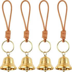 4PCS Small Brass Hanging Bells, Vintage Christmas Door Knob Bells, Rustic Holiday Decorations For Home & Wreaths (Option: GOLD)