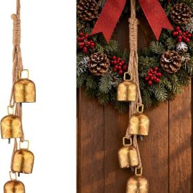 Christmas Bells For Decoration, Gold Hanging Bells, Festive Christmas Tree Ornaments For Home & Holiday Decor (Option: GOLD)