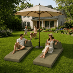Convertible Boneless Floor Sofa Bed, Compressed Lounge Couch with Deep Seat & Supportive Backrest (Color: Sage Green)