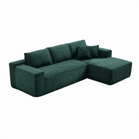 106.5" Modern Minimalist Modular Sectional Couch, Comfort L Shaped Sofa for Living Room, No Assembly Required (Orientation: 3-seater Right Hand Facing, Color: Green-with Standard)