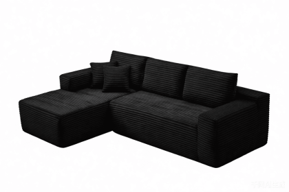 106.5" Modern Minimalist Modular Sectional Couch, Comfort L Shaped Sofa for Living Room, No Assembly Required (Orientation: 3-seater Left Hand Facing, Color: Black-with Standard)