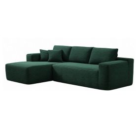 106.5" Modern Minimalist Modular Sectional Couch, Comfort L Shaped Sofa for Living Room, No Assembly Required (Orientation: 3-seater Left Hand Facing, Color: Green-with Standard)