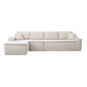 134" Modern Minimalist Modular Sectional Couch with Seat Cushion, Comfort L Shaped Sofa for Living Room, No Assembly Required (Orientation: 4-seater Left Hand Facing, Color: Beige-with Seat Cushion)
