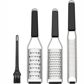 3 Pack Lemon Zester Grater Set, Heavy Duty Stainless Steel Kitchen Tool For Parmesan, Ginger, Garlic, Nutmeg, Chocolate & Vegetables (Option: Multi)